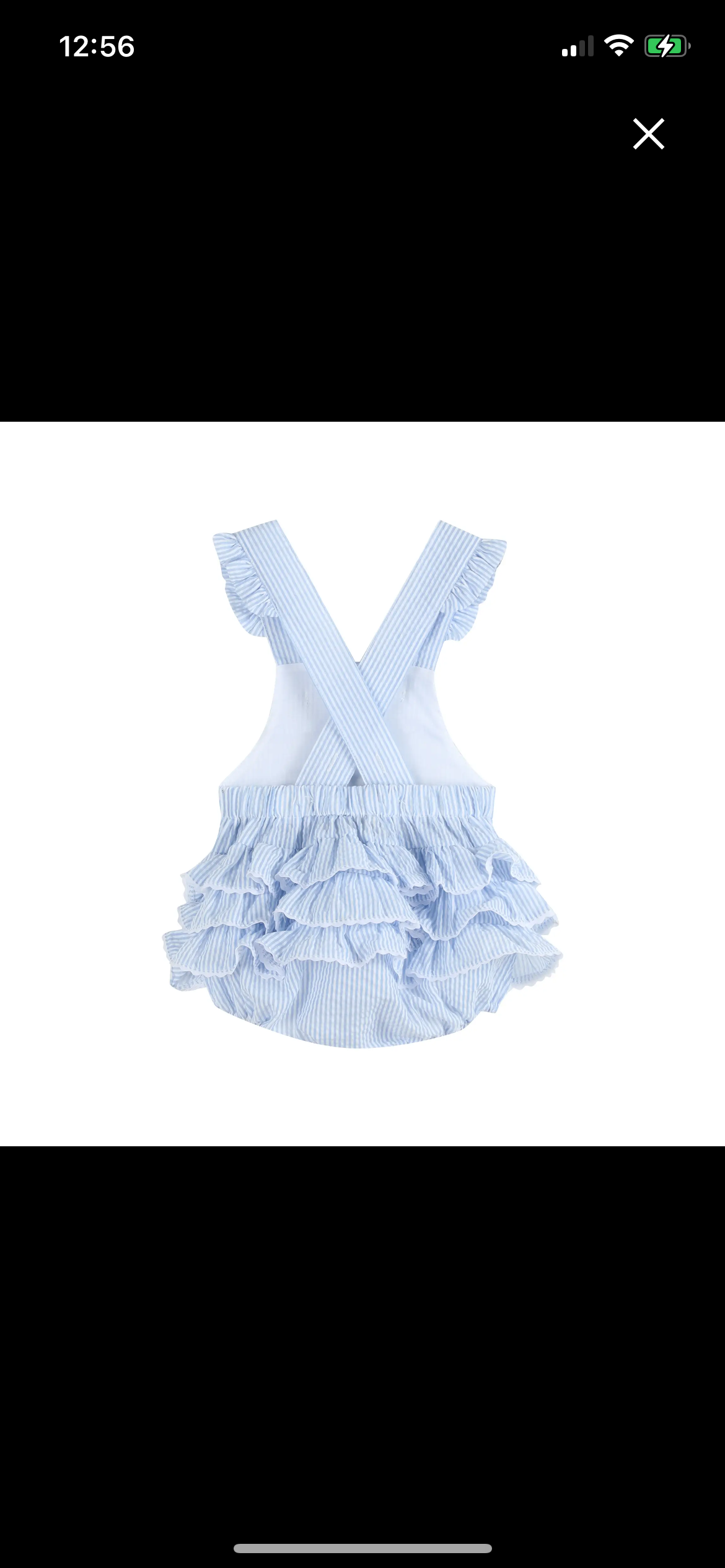 Seersucker Bunny Ruffle Romper