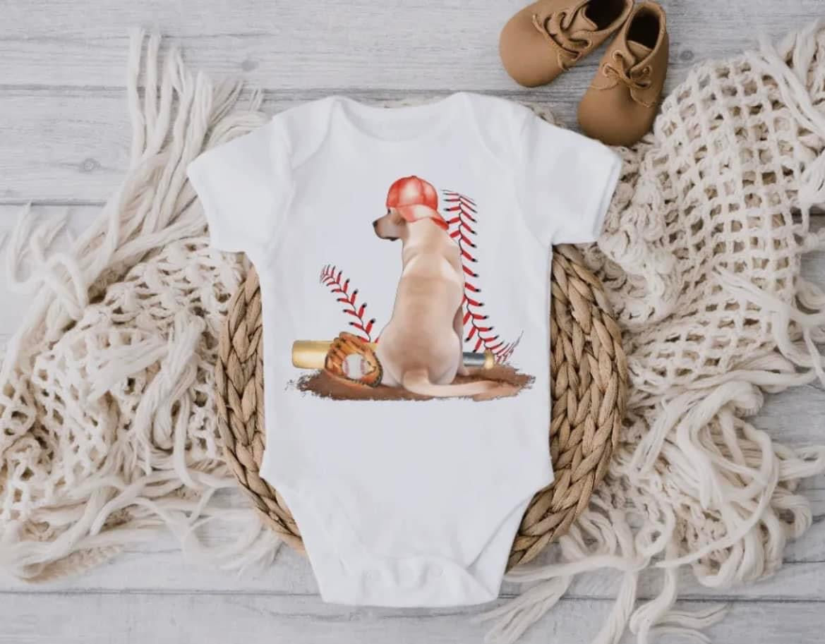 Baseball Pup Onesie