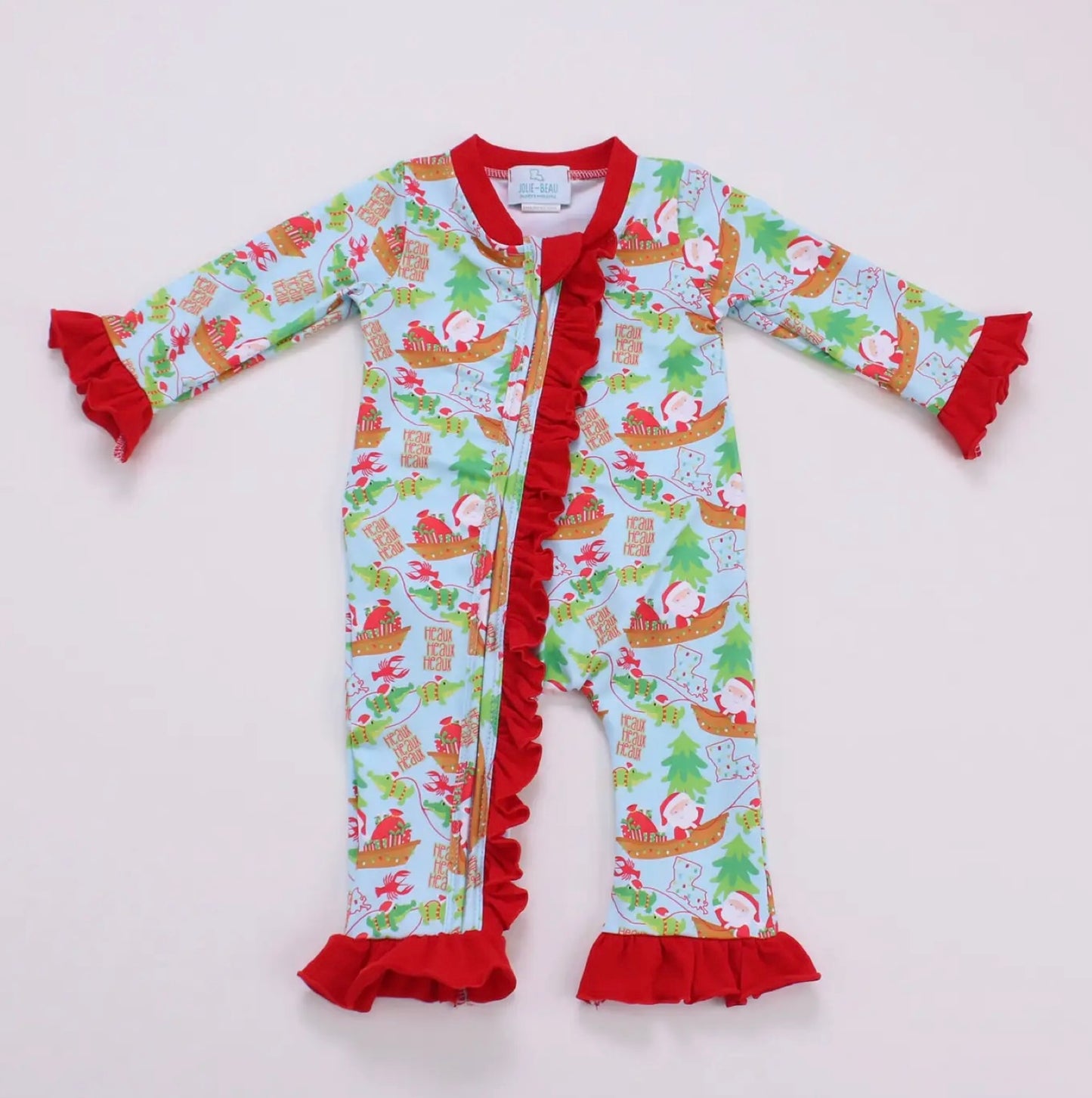 Cajun Christmas Ruffle Zip Up w/ ButtFlap